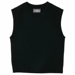 Pull Col Rond Sans Manches Cachemire | Noir