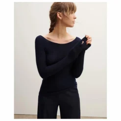 Pull Col Rond Ultrafin Sans Couture Cachemire | Noir