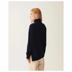 Pull Col Roulé Ample Cachemire | Bleu marine