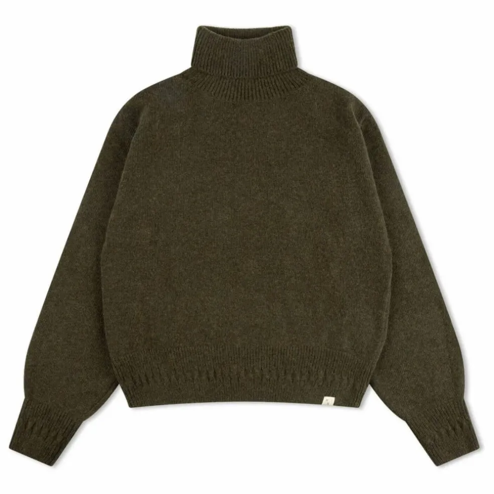 Pull Col Roulé Laine | Vert kaki