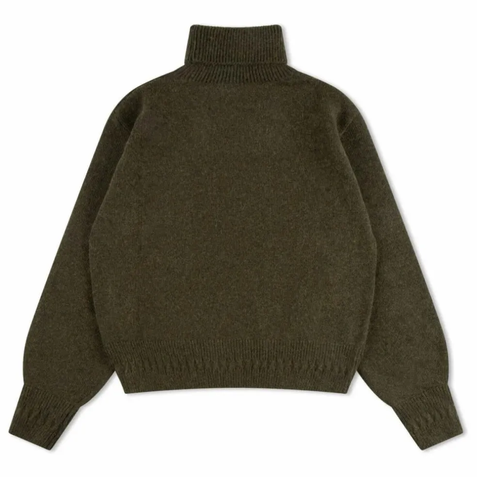 Pull Col Roulé Laine | Vert kaki
