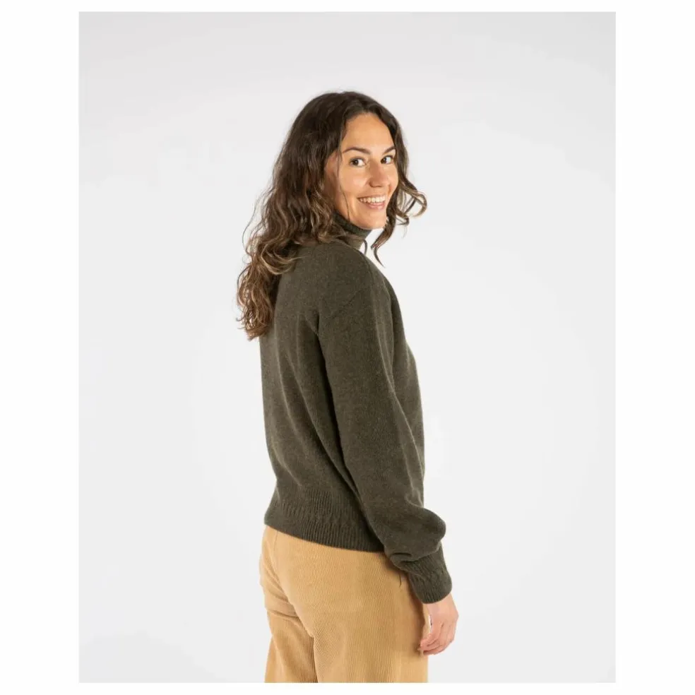 Pull Col Roulé Laine | Vert kaki