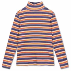 Pull Col Roulé Rayé Coton Bio | Violet