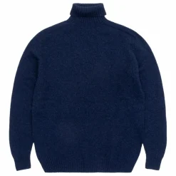 Pull Col Roulé Seamless Laine | Bleu marine