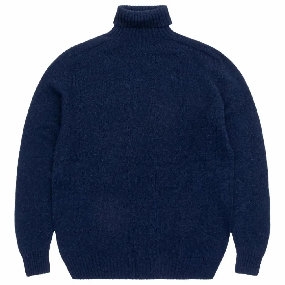 Pull Col Roulé Seamless Laine | Bleu marine