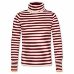 Pull Col Roulé Vicky Rayé | Bordeaux