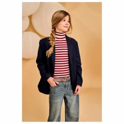 Pull Col Roulé Vicky Rayé | Bordeaux
