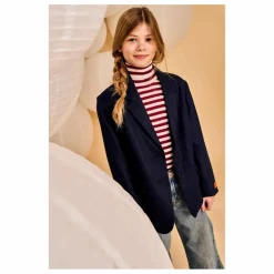 Pull Col Roulé Vicky Rayé | Bordeaux