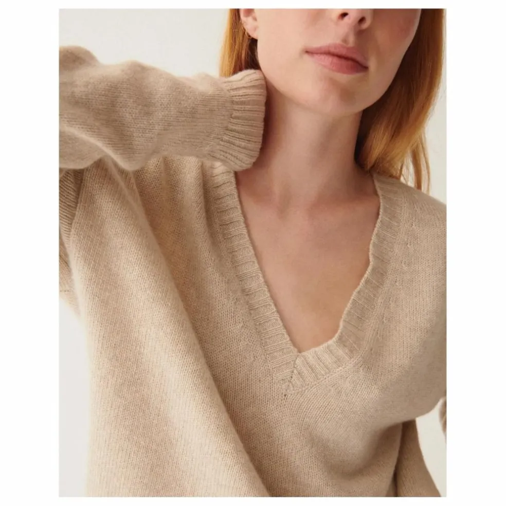 Pull Col V Ample Cachemire | Avoine