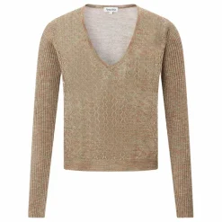 Pull Col V Lurex | Noisette