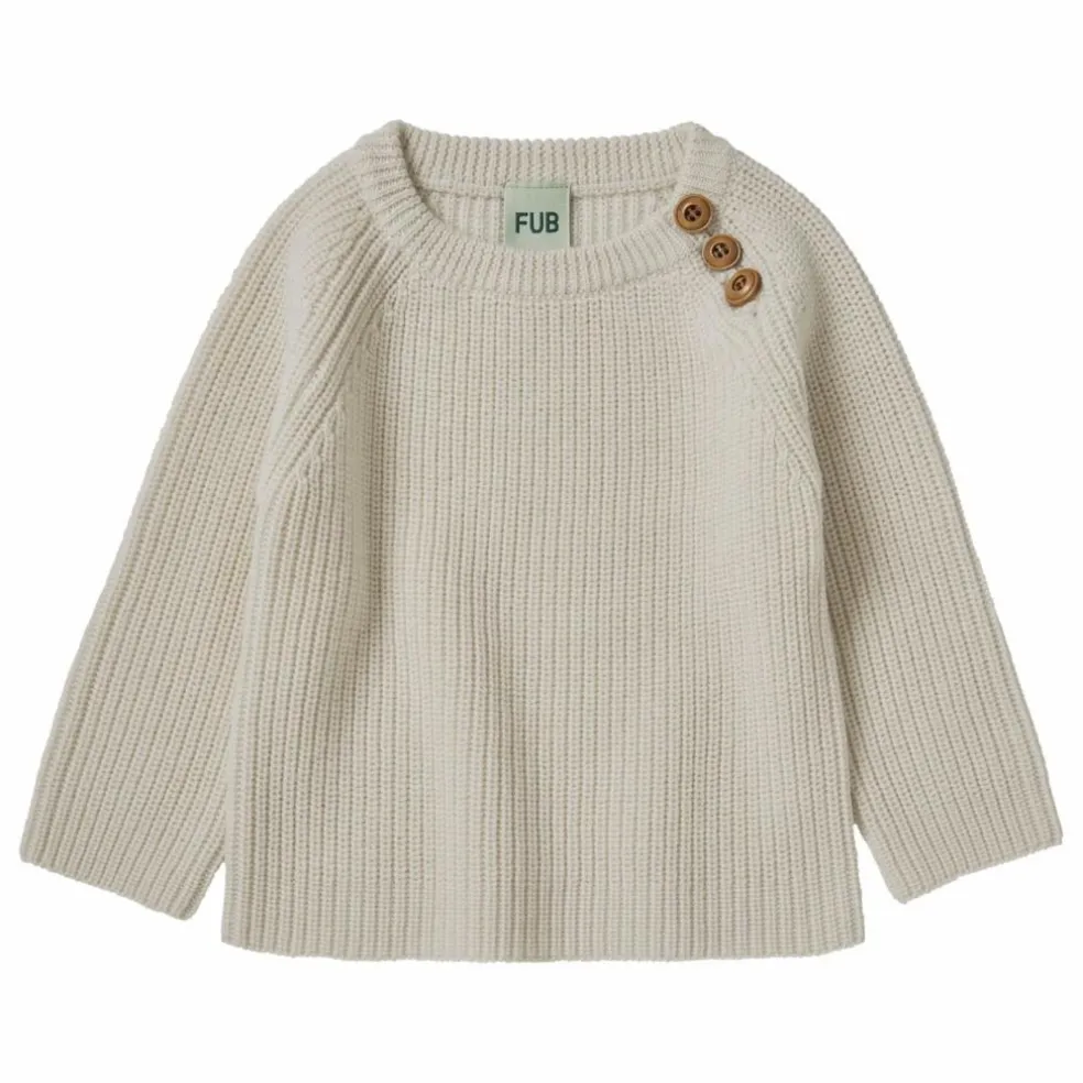 Pull Côtelé Laine Mérinos Bébé | Ecru
