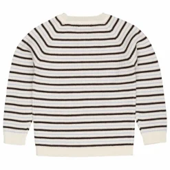 Pull Côtelé Rayures Laine Mérinos | Marron