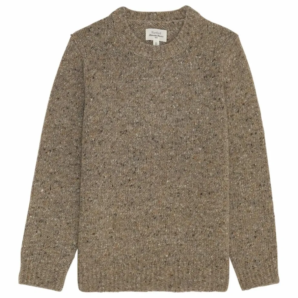 Pull Donegal Alpaga | Vert kaki chiné