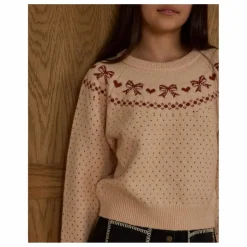 Pull Fair Isle Bows | Rose poudré