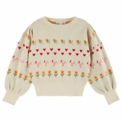 Pull Fleurs Coton Bio | Ecru