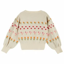 Pull Fleurs Coton Bio | Ecru