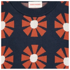 Pull Flower Jacquard Coton Bio - Collection Femme | Bleu marine