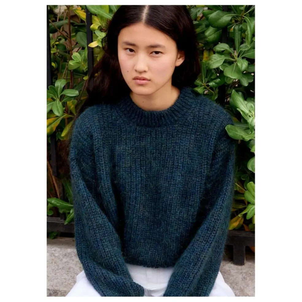 Pull Grace Super Kid Mohair | Bleu pétrole