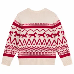 Pull Jacquard Chevaux Laine | Ecru