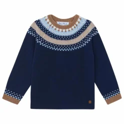 Pull Jacquard Laine | Bleu marine