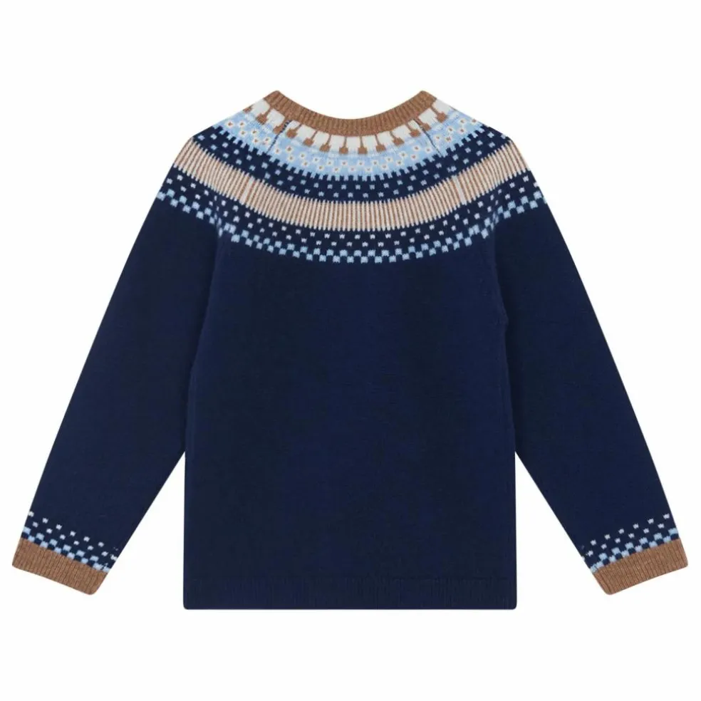 Pull Jacquard Laine | Bleu marine