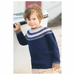 Pull Jacquard Laine | Bleu marine