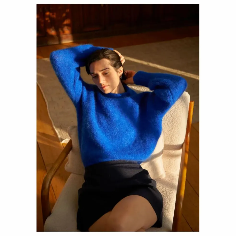 Pull Jane Super Kid Mohair | Bleu électrique