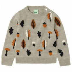 Pull Jaquard Laine de Mérinos Bébé | Beige chiné