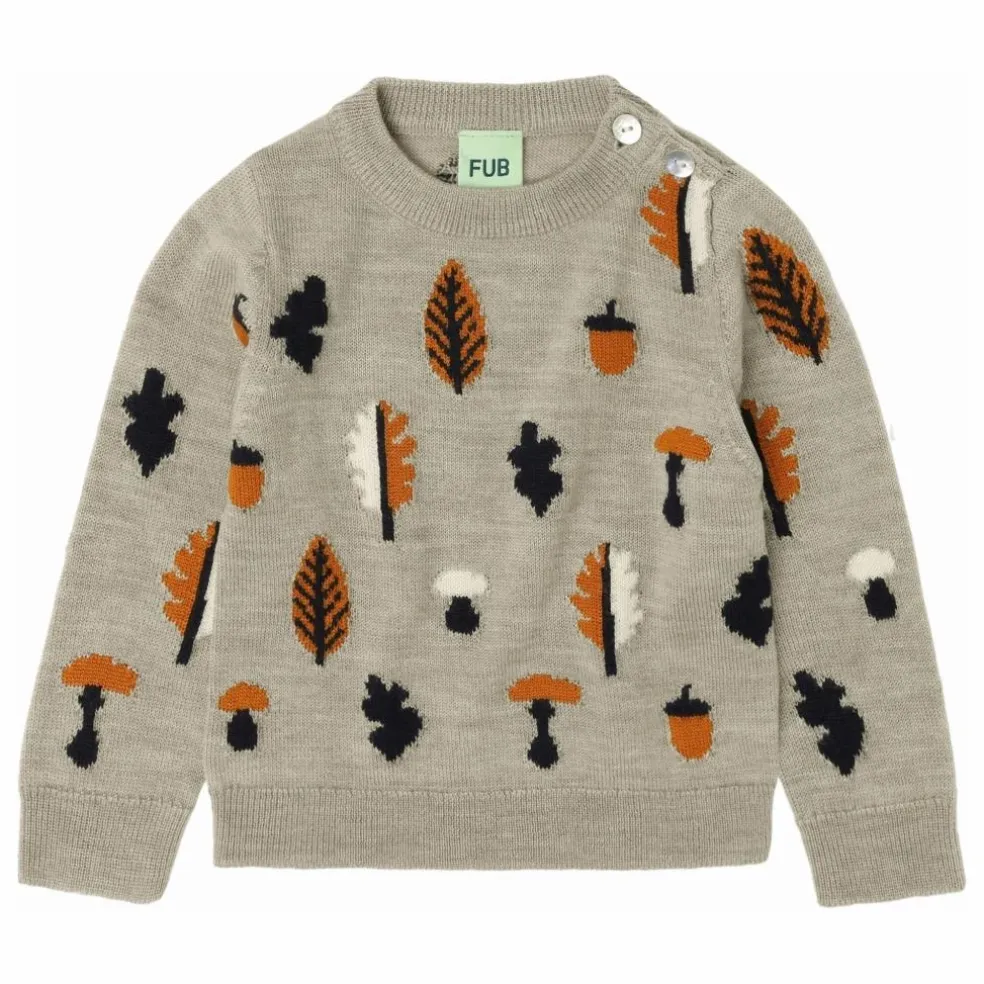 Pull Jaquard Laine de Mérinos Bébé | Beige chiné