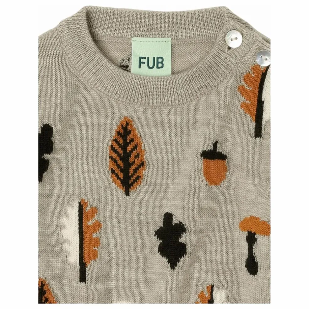 Pull Jaquard Laine de Mérinos Bébé | Beige chiné
