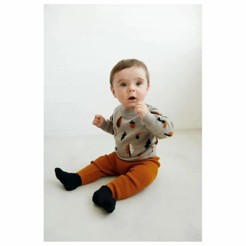 Pull Jaquard Laine de Mérinos Bébé | Beige chiné