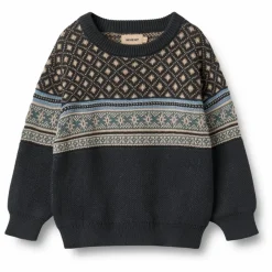 Pull Julius Jacquard Coton Bio | Bleu marine