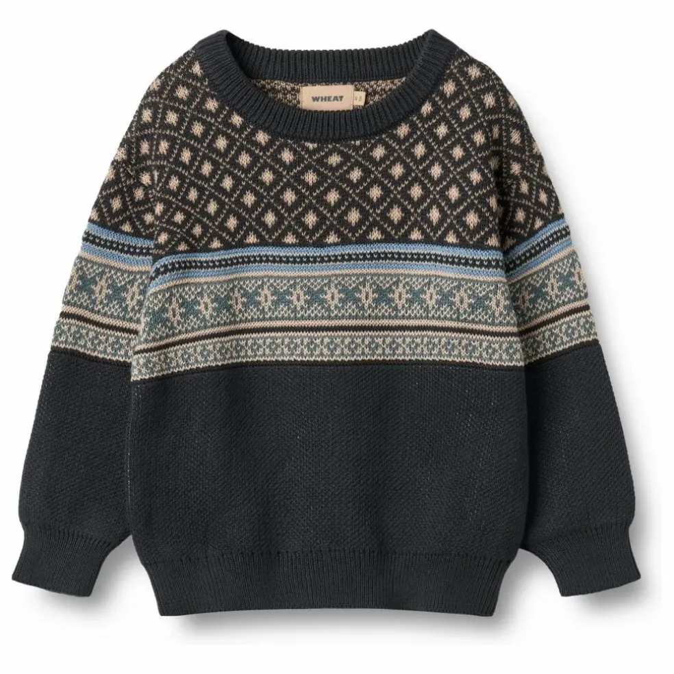 Pull Julius Jacquard Coton Bio | Bleu marine