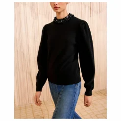 Pull Kalani Brodée Cachemire | Noir