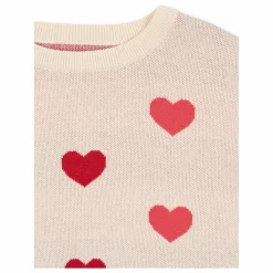 Pull Lapis Cœurs Coton Bio | Rose pâle