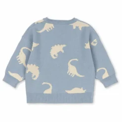 Pull Lapis Dinosaures Coton Bio | Bleu gris