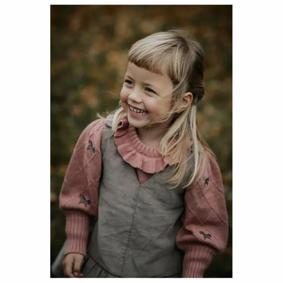 Pull Lucie Unicorne Coton Bio | Rose