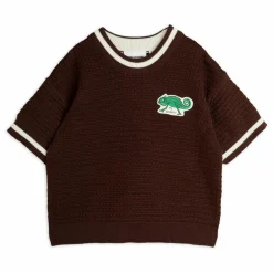 Pull Lézard Manches Courtes Coton Bio | Marron