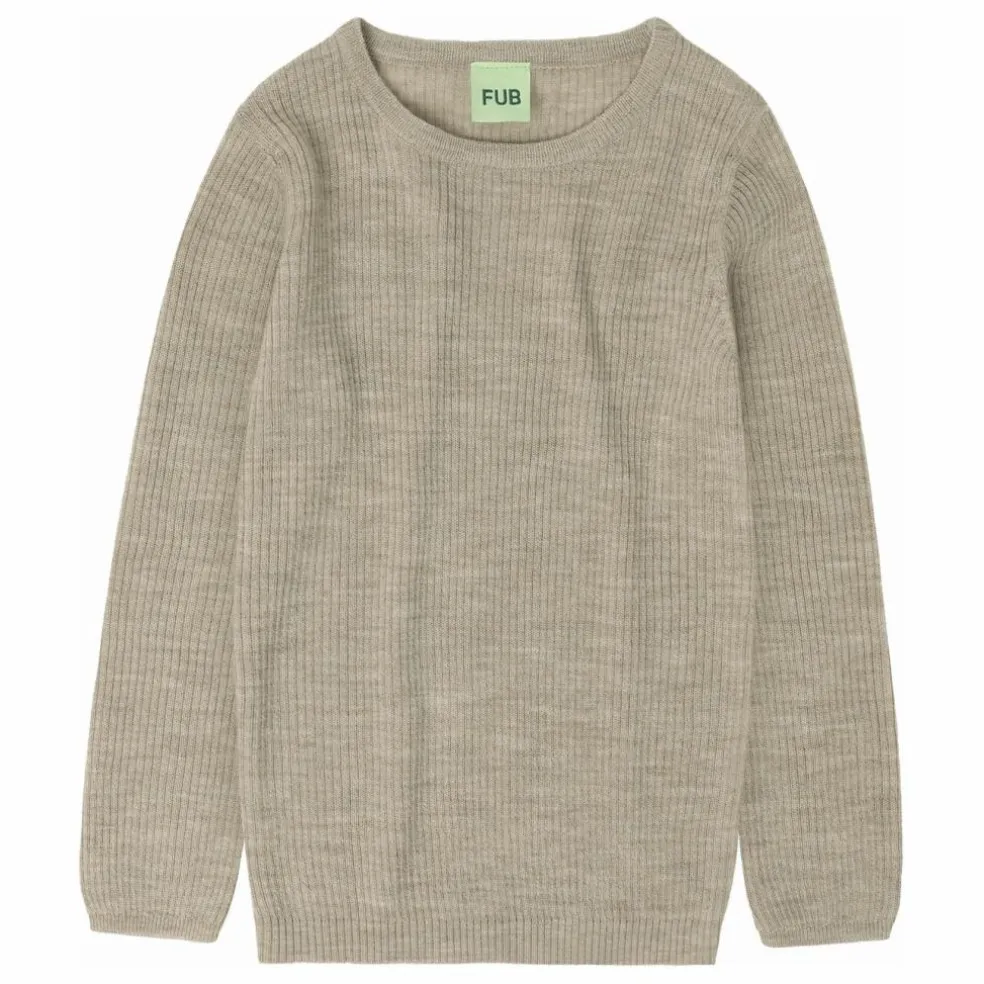 Pull Maille Fine Laine de Mérinos | Beige chiné