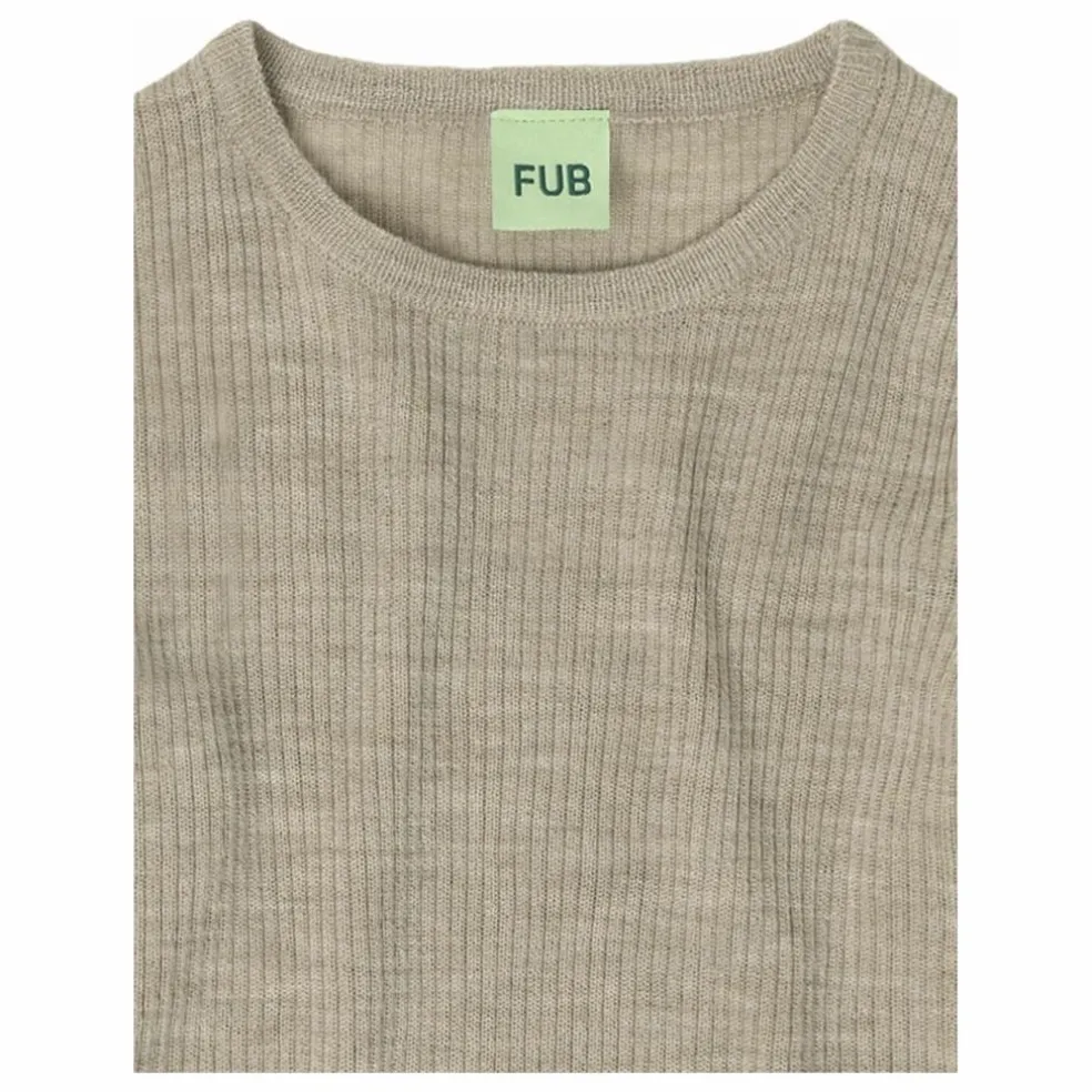 Pull Maille Fine Laine de Mérinos | Beige chiné