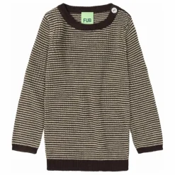 Pull Maille Fine Rayé Laine de Mérinos | Marron