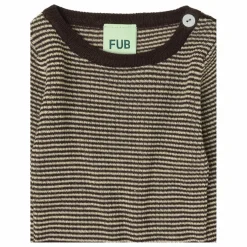 Pull Maille Fine Rayé Laine de Mérinos | Marron