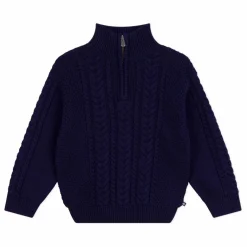 Pull Maille Torsadée Coton Bio | Bleu marine