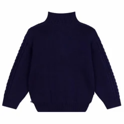 Pull Maille Torsadée Coton Bio | Bleu marine