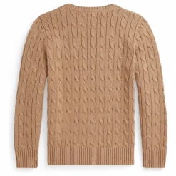 Pull Maille Torsadée Logo | Beige