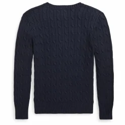 Pull Maille Torsadée Logo | Bleu marine
