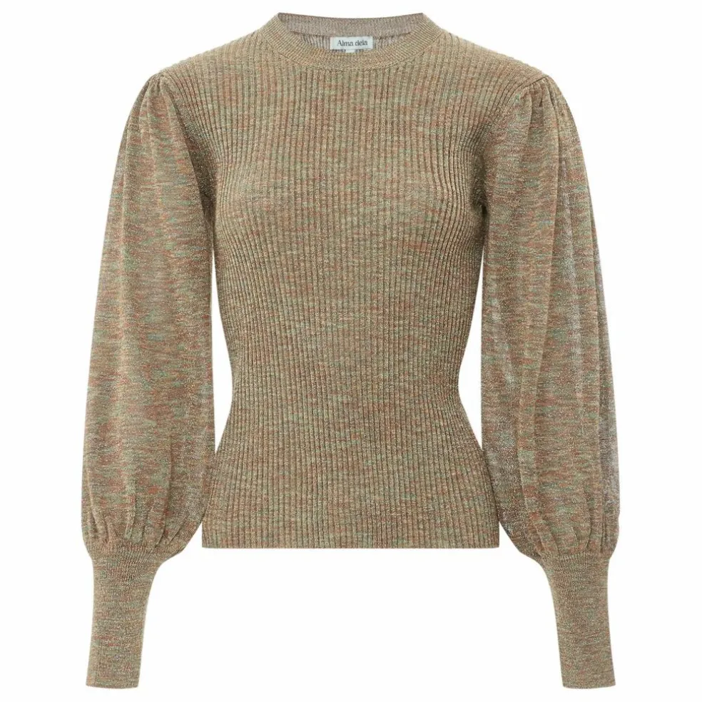 Pull Manches Bouffantes Lurex | Noisette