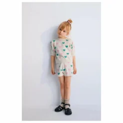 Pull Manches Courtes Cœurs Oia Coton Bio | Ecru
