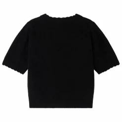 Pull Manches Courtes Justine Laine Cachemire | Noir