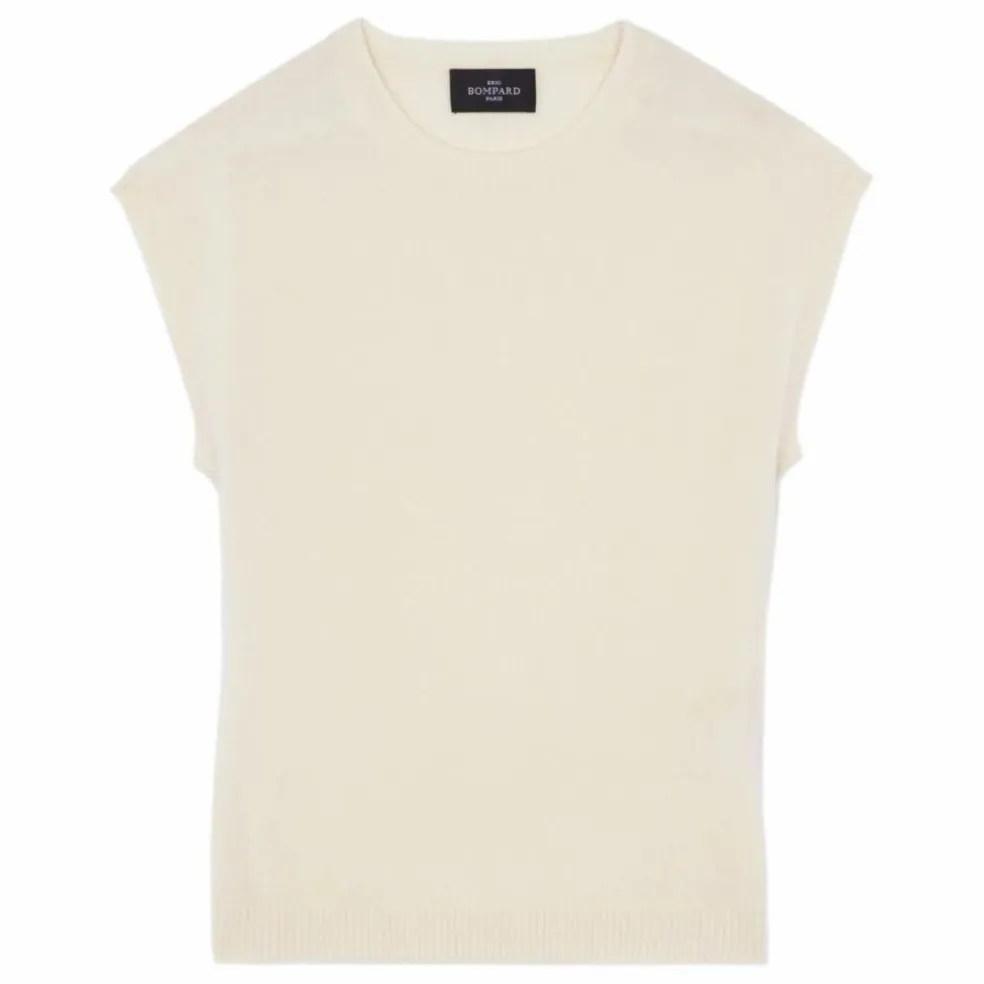 Pull Manches Courtes Ras de Cou Cachemire | Naturel